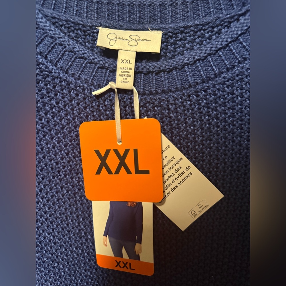Jessica Simpson women's Blue knit Sweater. First picture is the true color.